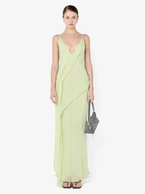 bec + bridge Pale Green V-Neck Layered Maxi Dress